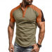 Cross-border men's short-sleeved stand-up T-SHIRT European and n men's Outdoor Sports Henry shirt foreign trade fitness shirt T-shirt Cross-border men's short-sleeved stand-up T-SHIRT European and n men's Outdoor Sports Henry shirt foreign trade fitness shirt T-shirt
