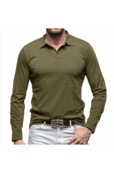 Autumn and winter outdoor new lapel European and n men's T-shirt solid color, cross-border foreign trade men's cotton long-sleeved polo shirt