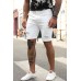 White Slim-fit Ripped Men's Jean Shorts White Slim-fit Ripped Men's Jean Shorts