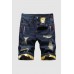Men's Splash Ink Ripped Denim Shorts Men's Splash Ink Ripped Denim Shorts