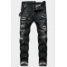Black Button Fly Slim-fit Distressed Men's Jeans Black Button Fly Slim-fit Distressed Men's Jeans