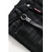 Black Button Fly Slim-fit Distressed Men's Jeans Black Button Fly Slim-fit Distressed Men's Jeans