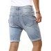 Sky Blue Graphic Print Rolled Hem Ripped Men's Denim Shorts Sky Blue Graphic Print Rolled Hem Ripped Men's Denim Shorts