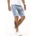 Sky Blue Graphic Print Rolled Hem Ripped Men's Denim Shorts Sky Blue Graphic Print Rolled Hem Ripped Men's Denim Shorts