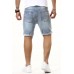 Sky Blue Graphic Print Rolled Hem Ripped Men's Denim Shorts Sky Blue Graphic Print Rolled Hem Ripped Men's Denim Shorts