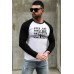 Black Men's Letter Print Color Block Long Sleeve T-shirt Black Men's Letter Print Color Block Long Sleeve T-shirt