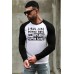 Black Men's Letter Print Color Block Long Sleeve T-shirt Black Men's Letter Print Color Block Long Sleeve T-shirt