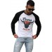Black Men's Steer Head Letter Print Color Block Long Sleeve Top Black Men's Steer Head Letter Print Color Block Long Sleeve Top