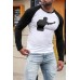 Black Men's Baseball Figure Print Color Block Long Sleeve Top Black Men's Baseball Figure Print Color Block Long Sleeve Top