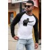 Black Men's Baseball Figure Print Color Block Long Sleeve Top Black Men's Baseball Figure Print Color Block Long Sleeve Top