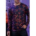 Men's Halloween Pumpkin Smiley Print Long Sleeve Knit T-shirt Men's Halloween Pumpkin Smiley Print Long Sleeve Knit T-shirt