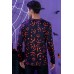 Men's Halloween Pumpkin Smiley Print Long Sleeve Knit T-shirt Men's Halloween Pumpkin Smiley Print Long Sleeve Knit T-shirt