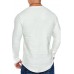 White Solid Crew Neck Long Sleeve Men's T-shirt