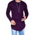 Men's Solid Color Rounded Hem Long Sleeve T-shirt Men's Solid Color Rounded Hem Long Sleeve T-shirt