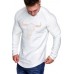 White Steer Head Graphic Pleated Slim Fit Men Long Sleeve T-shirt White Steer Head Graphic Pleated Slim Fit Men Long Sleeve T-shirt