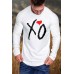 White XO Heart Print Pleated Sleeve Slim-fit Men's T-shirt White XO Heart Print Pleated Sleeve Slim-fit Men's T-shirt