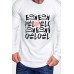 White Valentine LOVE Letter Print Pleated Sleeve Men's T-shirt White Valentine LOVE Letter Print Pleated Sleeve Men's T-shirt