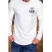 White Men's Letter Print Pleated Long Sleeve Top White Men's Letter Print Pleated Long Sleeve Top