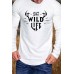 White The Wild Life Graphic Print Pleated Sleeve Men's T-shirt White The Wild Life Graphic Print Pleated Sleeve Men's T-shirt