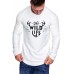 White The Wild Life Graphic Print Pleated Sleeve Men's T-shirt White The Wild Life Graphic Print Pleated Sleeve Men's T-shirt