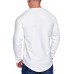 White Funny Smile Print Pleated Crew Neck Men's Long Sleeve Top White Funny Smile Print Pleated Crew Neck Men's Long Sleeve Top