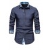 Plaid Patchwork Button-up Men's Long Sleeve Shirt Plaid Patchwork Button-up Men's Long Sleeve Shirt