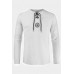 White Men's Pattern Print Lace-up Drawstring Long Sleeve Shirt White Men's Pattern Print Lace-up Drawstring Long Sleeve Shirt