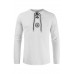 White Men's Pattern Print Lace-up Drawstring Long Sleeve Shirt White Men's Pattern Print Lace-up Drawstring Long Sleeve Shirt