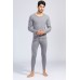 Gray Men's Plus Velvet Thick Thermal Underwear Suit Gray Men's Plus Velvet Thick Thermal Underwear Suit