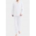 White Men Solid Cotton Blend Loungewear Set White Men Solid Cotton Blend Loungewear Set