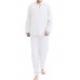White Men Solid Cotton Blend Loungewear Set White Men Solid Cotton Blend Loungewear Set