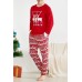 Men Red Xmas Pattern Long Sleeve Loungwear Set Men Red Xmas Pattern Long Sleeve Loungwear Set
