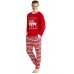 Men Red Xmas Pattern Long Sleeve Loungwear Set Men Red Xmas Pattern Long Sleeve Loungwear Set