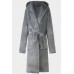 Gray Plush Lace-up Thick Hooded Men's Teddy Robe Gray Plush Lace-up Thick Hooded Men's Teddy Robe
