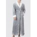 Grey Men Contrast Trim Fleece Robe Nightgown Grey Men Contrast Trim Fleece Robe Nightgown