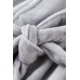 Grey Men Contrast Trim Fleece Robe Nightgown Grey Men Contrast Trim Fleece Robe Nightgown