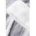Grey Men Contrast Trim Fleece Robe Nightgown Grey Men Contrast Trim Fleece Robe Nightgown