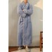 Blue Men's Thick Fleece Kimono Nightgown Blue Men's Thick Fleece Kimono Nightgown