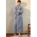 Blue Men's Thick Fleece Kimono Nightgown Blue Men's Thick Fleece Kimono Nightgown