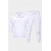 White Solid Pocket Hoodie and Jogger Pants Men's Set