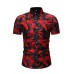 Men's Floral Print Short Sleeve Shirt and Elastic Waist Shorts Set Men's Floral Print Short Sleeve Shirt and Elastic Waist Shorts Set
