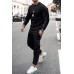 Two-piece Crew Neck Elastic Waist Men's Sweatshirt Set Two-piece Crew Neck Elastic Waist Men's Sweatshirt Set
