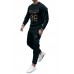 Letter Number Print Long Sleeve Top and Sweatpants Men's Sports Suit Letter Number Print Long Sleeve Top and Sweatpants Men's Sports Suit