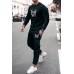 Black Two-piece Men's Pullover and Joggers Set Black Two-piece Men's Pullover and Joggers Set