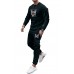 Black Two-piece Men's Pullover and Joggers Set Black Two-piece Men's Pullover and Joggers Set