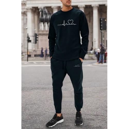 Two-piece Graphic Print Sweatshirt and Sweatpants Set Two-piece Graphic Print Sweatshirt and Sweatpants Set