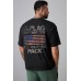 Black American Flag Letters Print Crew Neck Men's Oversized T-shirt Black American Flag Letters Print Crew Neck Men's Oversized T-shirt