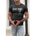 Black Stay Punk Skull Graphic Print Slim Fit Men's T-shirt Black Stay Punk Skull Graphic Print Slim Fit Men's T-shirt