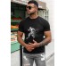 Black Soccer Graphic Print Crew Neck Short Sleeve T Shirt Black Soccer Graphic Print Crew Neck Short Sleeve T Shirt