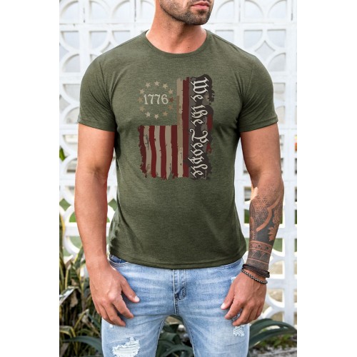 Green Vintage USA Flag 1776 Patriotic Mens T Shirt Green Vintage USA Flag 1776 Patriotic Mens T Shirt